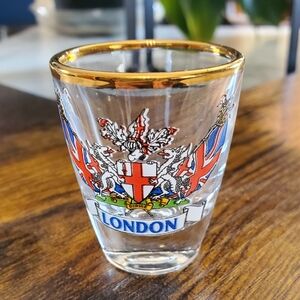 London Vintage Shot Glass with Gold Rim